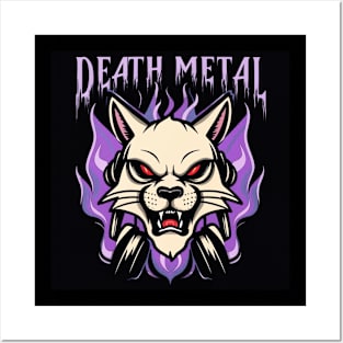 Death Metal Satanic Baphomet Cat Posters and Art